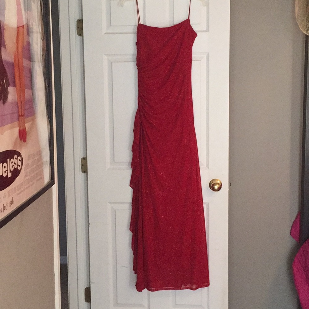 Glamorous red sparkly prom dress